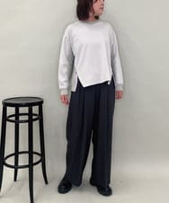 ZMKAE41120 al'aise modulation(アレーズモジュレーション) 【洗える】サイドジップニットジョイントプルオーバー ライトグレー