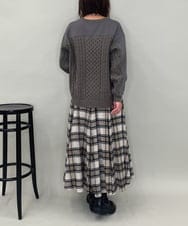 ZMKAE41120 al'aise modulation(アレーズモジュレーション) 【洗える】サイドジップニットジョイントプルオーバー ダークグレー