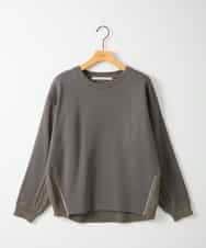 ZMKAE41120 al'aise modulation(アレーズモジュレーション) 【洗える】サイドジップニットジョイントプルオーバー ダークグレー