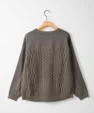 ZMKAE41120 al'aise modulation(アレーズモジュレーション) 【洗える】サイドジップニットジョイントプルオーバー ダークグレー