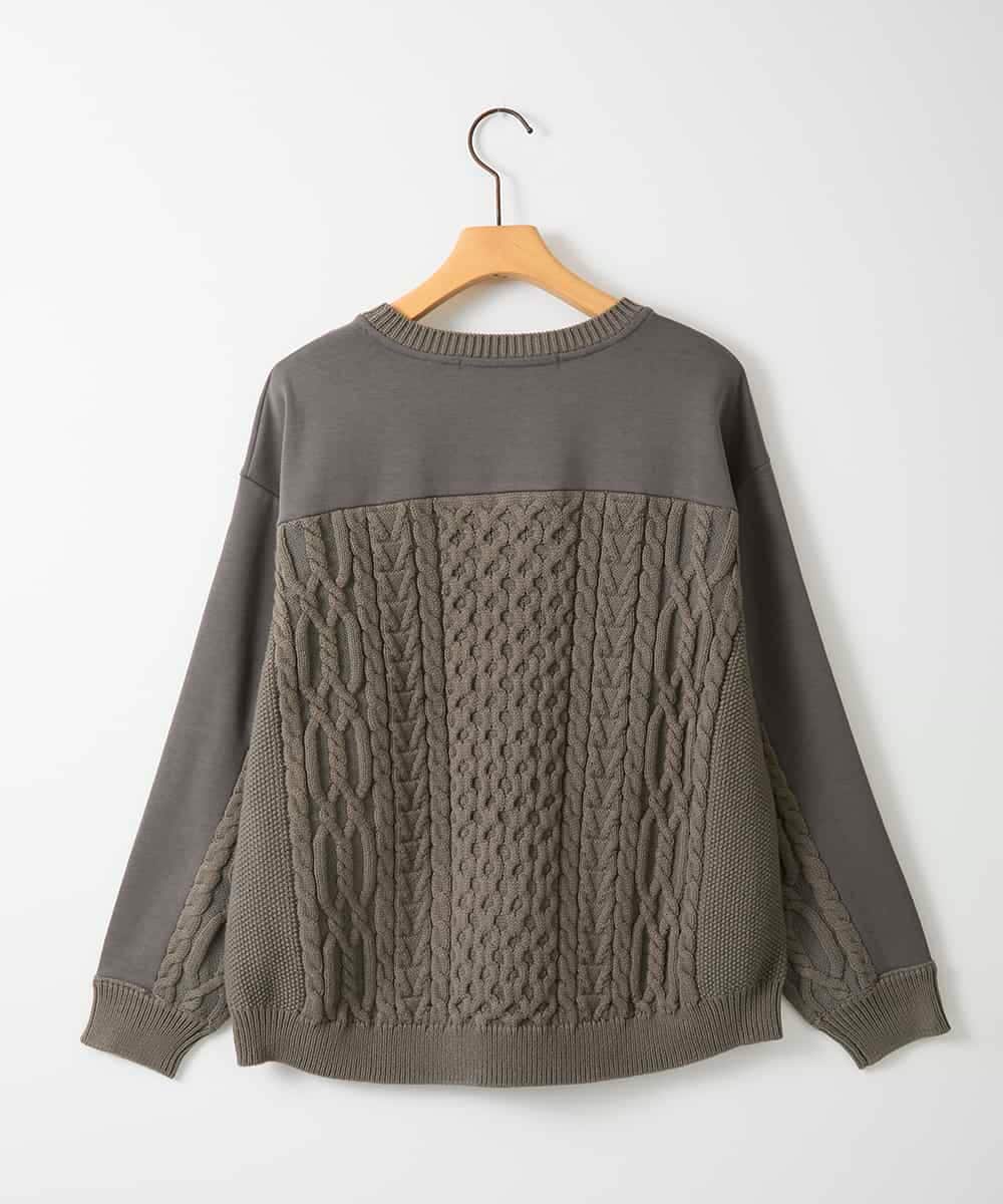 ZMKAE41120 al'aise modulation(アレーズモジュレーション) 【洗える】サイドジップニットジョイントプルオーバー ダークグレー