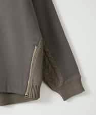 ZMKAE41120 al'aise modulation(アレーズモジュレーション) 【洗える】サイドジップニットジョイントプルオーバー ダークグレー