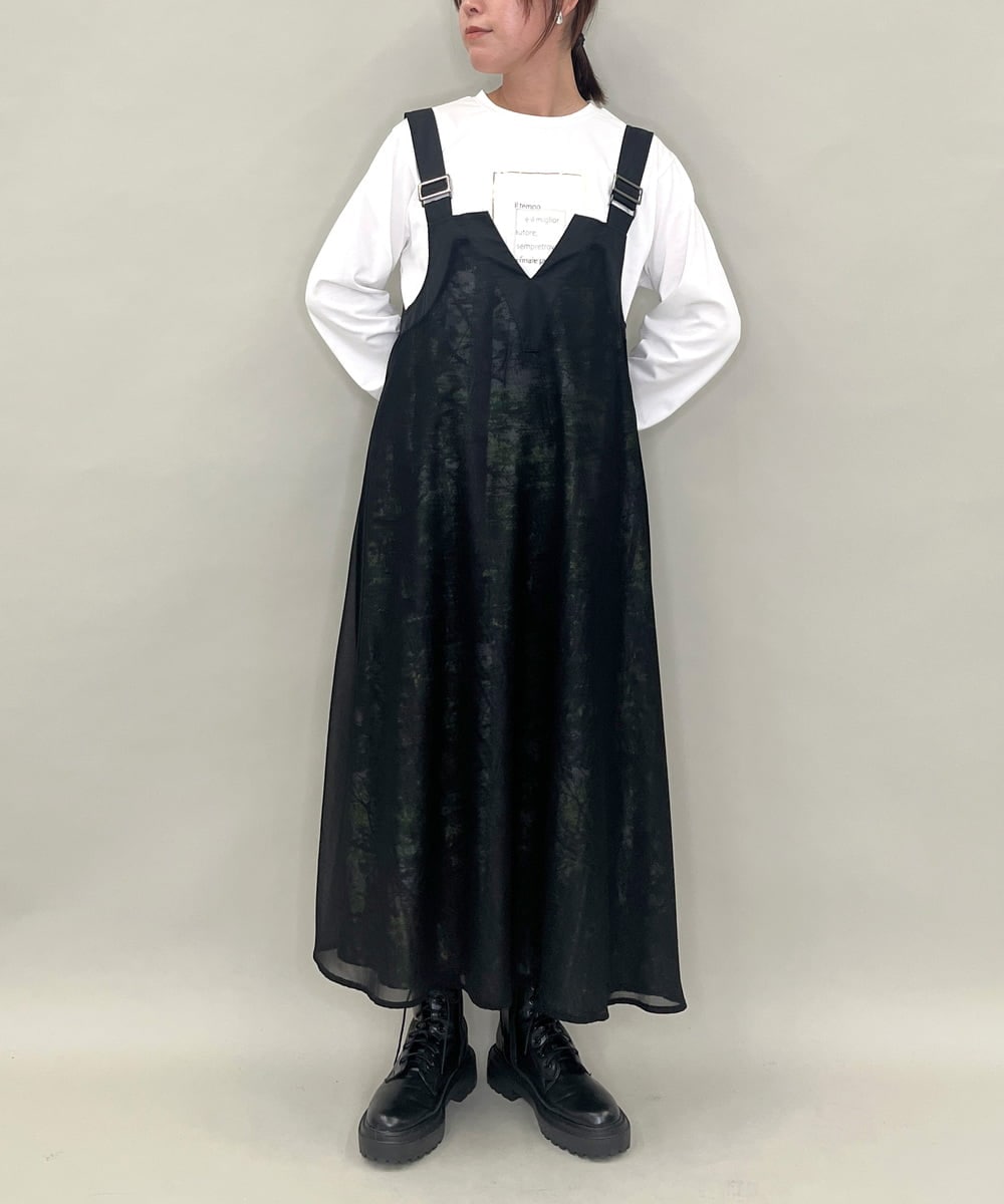 ZMKAE42098 al'aise modulation(アレーズモジュレーション) フロントモチーフロングスリーブTシャツ ホワイト