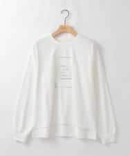 ZMKAE42098 al'aise modulation(アレーズモジュレーション) フロントモチーフロングスリーブTシャツ ホワイト