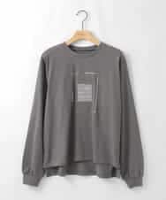 ZMKAE42098 al'aise modulation(アレーズモジュレーション) フロントモチーフロングスリーブTシャツ ダークグレー