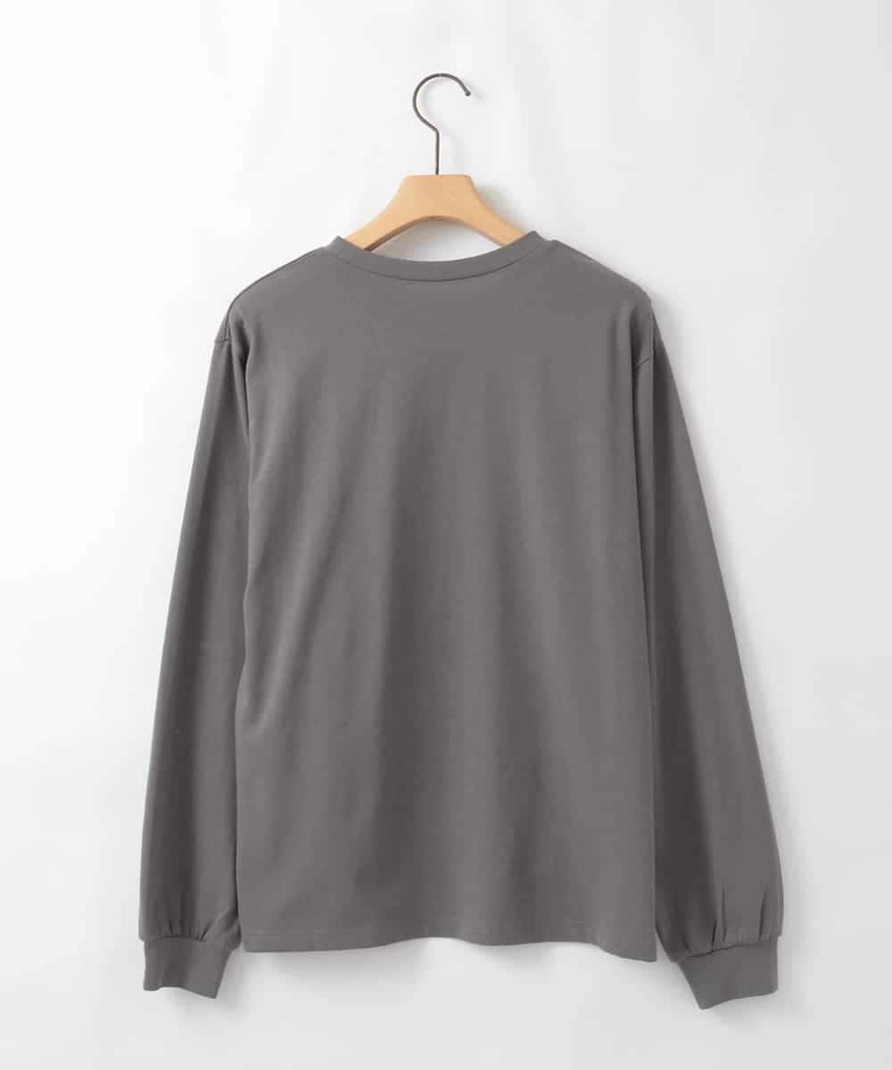 ZMKAE42098 al'aise modulation(アレーズモジュレーション) フロントモチーフロングスリーブTシャツ ダークグレー