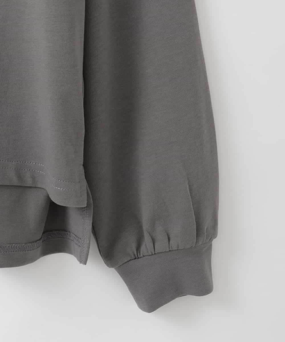 ZMKAE42098 al'aise modulation(アレーズモジュレーション) フロントモチーフロングスリーブTシャツ ダークグレー
