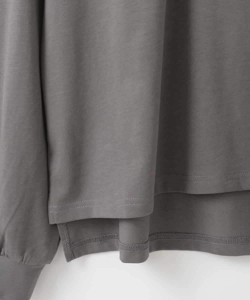 ZMKAE42098 al'aise modulation(アレーズモジュレーション) フロントモチーフロングスリーブTシャツ ダークグレー