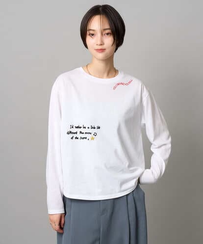 ZMKAH31110 al'aise modulation ロゴアクセントロングスリーブTシャツ