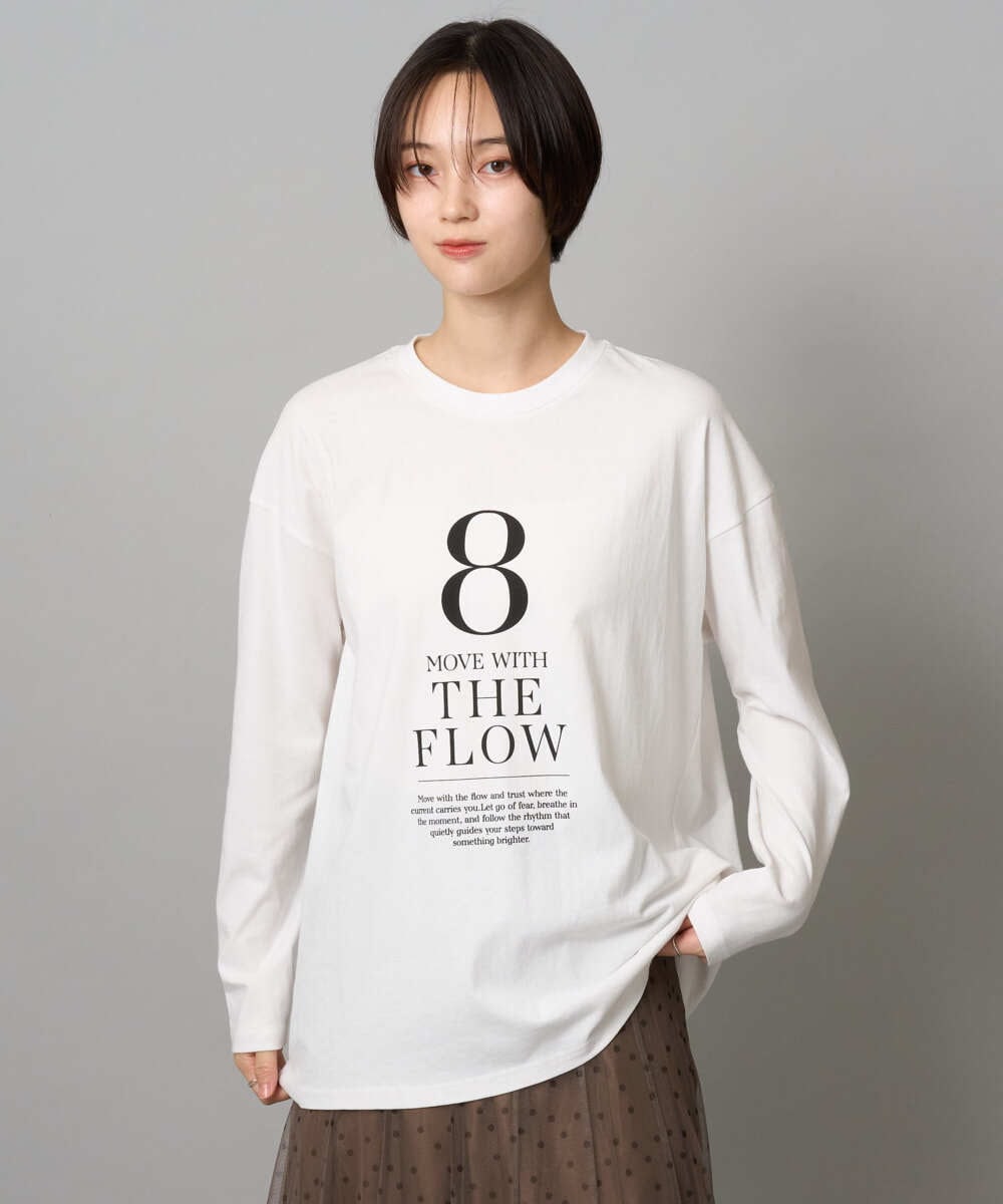 ZMKAH41080 al'aise modulation(アレーズモジュレーション) ロゴプリントロングTシャツ ホワイト