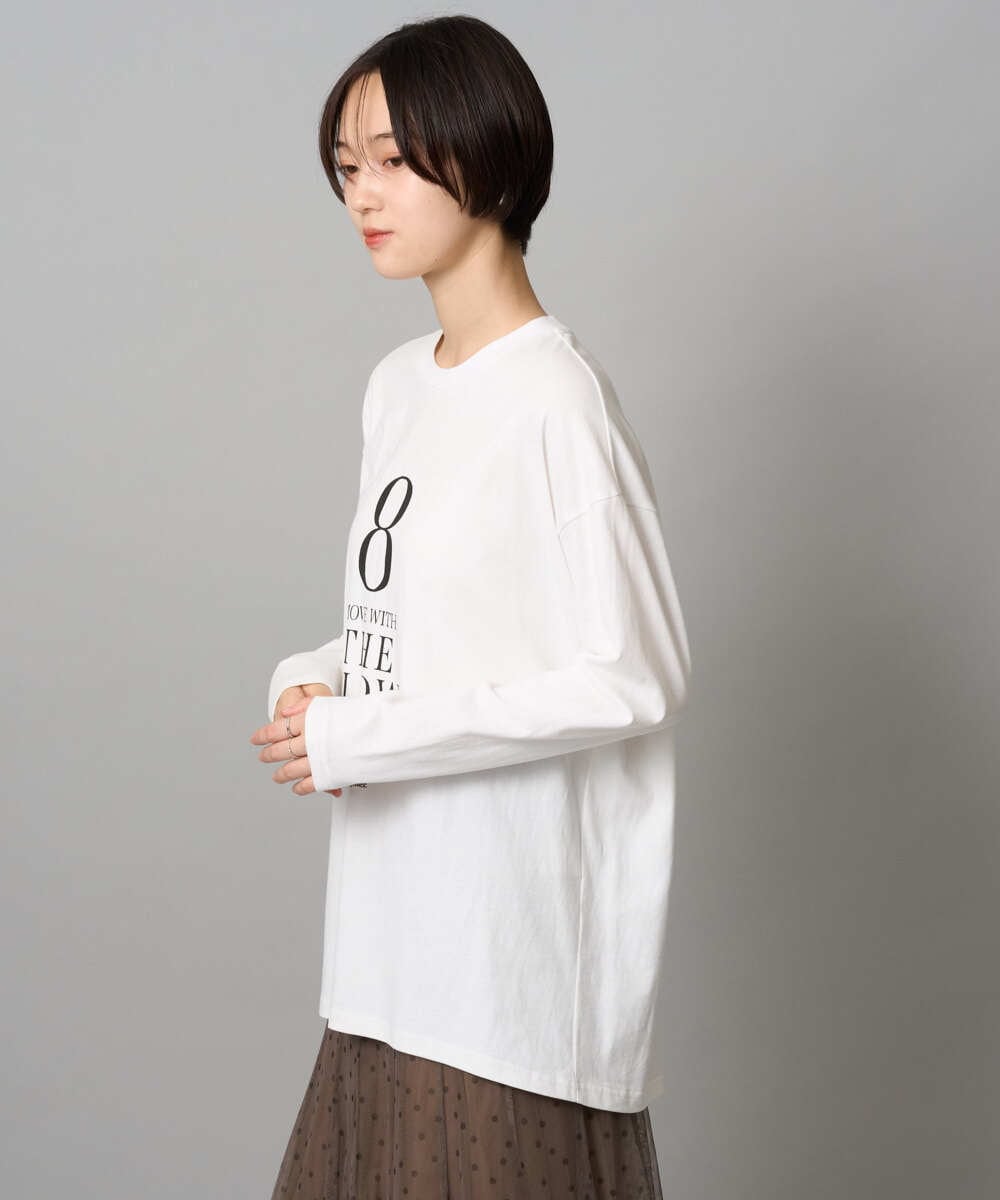 ZMKAH41080 al'aise modulation(アレーズモジュレーション) ロゴプリントロングTシャツ ホワイト