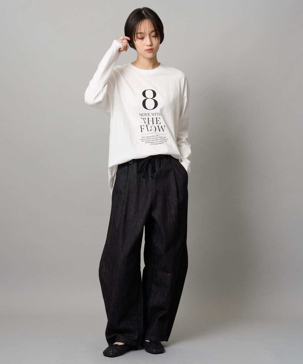 ZMKAH41080 al'aise modulation(アレーズモジュレーション) ロゴプリントロングTシャツ ホワイト