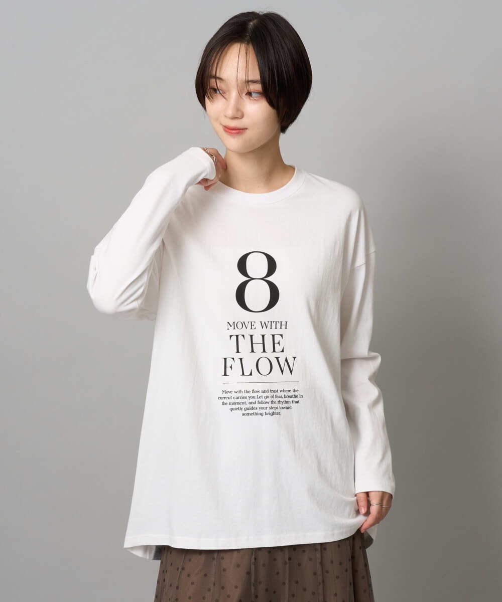 ZMKAH41080 al'aise modulation(アレーズモジュレーション) ロゴプリントロングTシャツ ホワイト