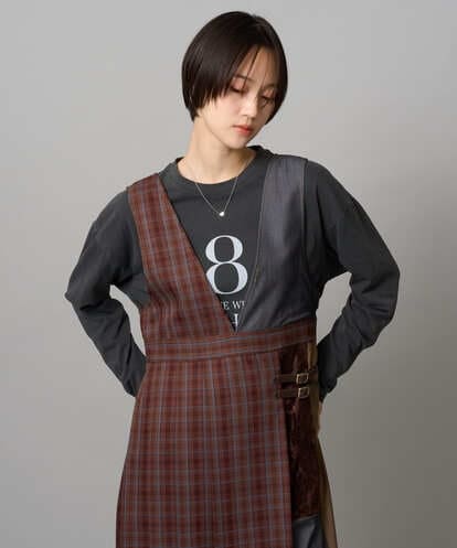 ZMKAH41080 al'aise modulation ロゴプリントロングTシャツ