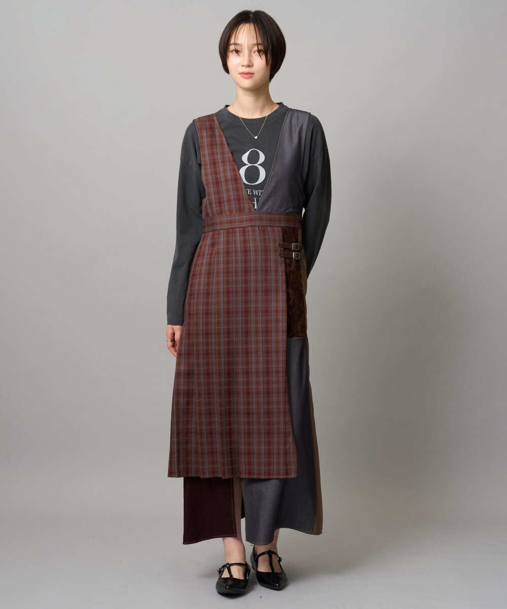 ZMKAH41080 al'aise modulation(アレーズモジュレーション) ロゴプリントロングTシャツ グレー