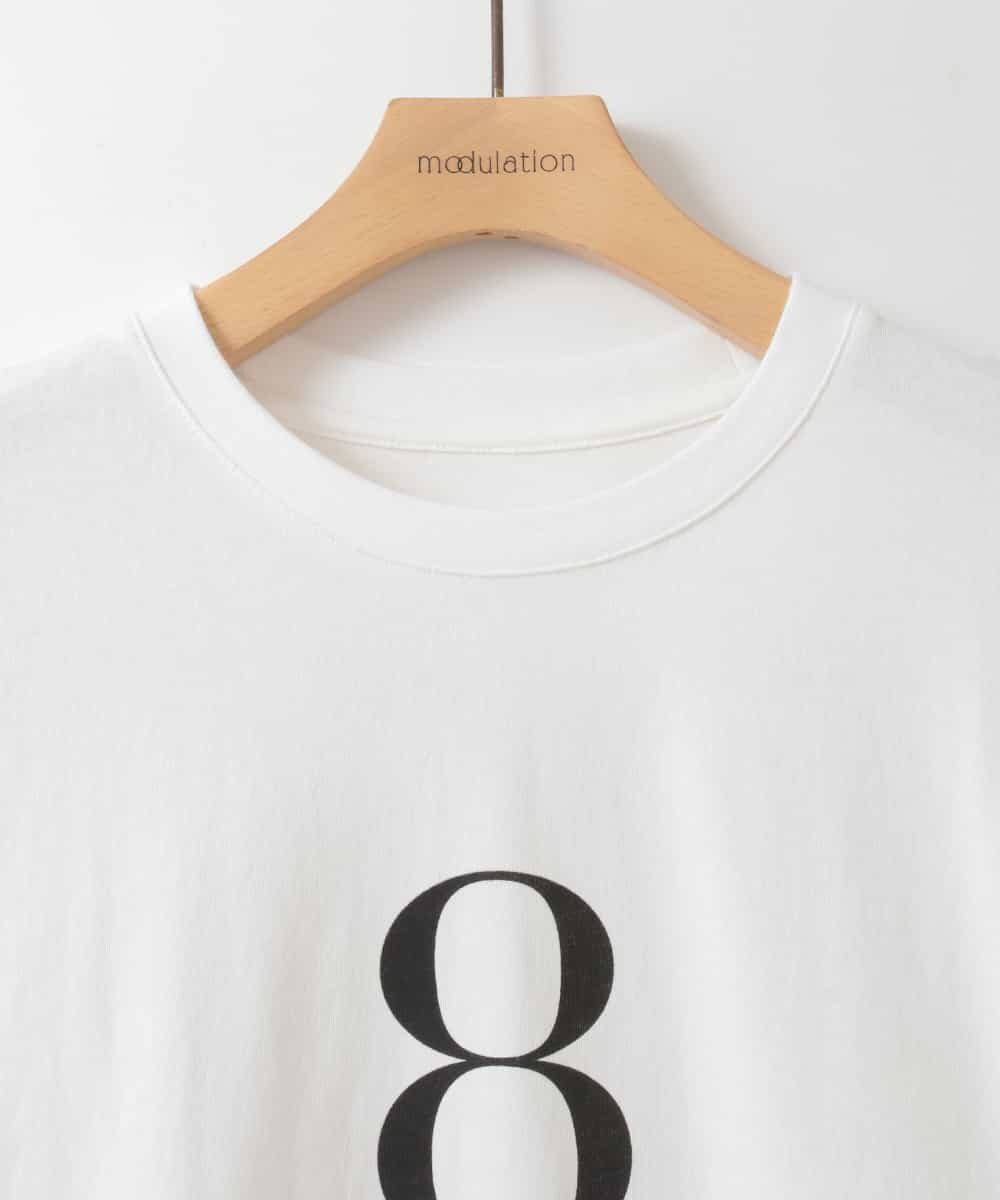 ZMKAH41080 al'aise modulation(アレーズモジュレーション) ロゴプリントロングTシャツ ホワイト