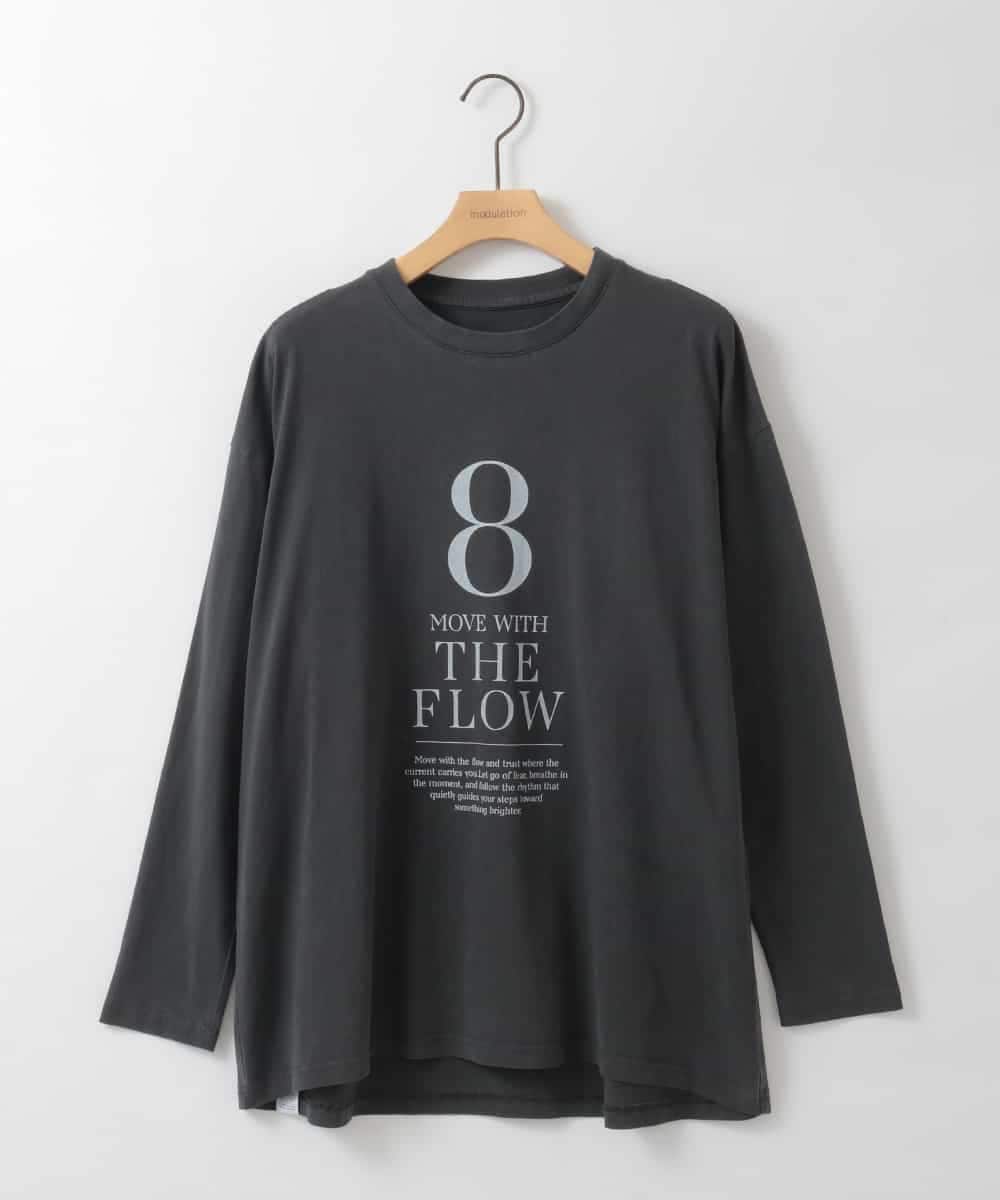 ZMKAH41080 al'aise modulation(アレーズモジュレーション) ロゴプリントロングTシャツ ブラック