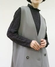 ZMKAT04079 al'aise modulation(アレーズモジュレーション) シャーリングハイネックトップス ダークグレー
