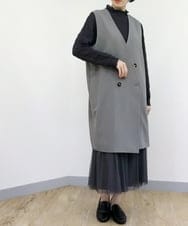 ZMKAT04079 al'aise modulation(アレーズモジュレーション) シャーリングハイネックトップス ダークグレー