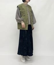 ZMKAW01128 al'aise modulation(アレーズモジュレーション) サテンシフォンプリーツプルオーバー グレージュ