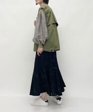 ZMKAW01128 al'aise modulation(アレーズモジュレーション) サテンシフォンプリーツプルオーバー グレージュ