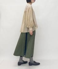 ZMKAW01128 al'aise modulation(アレーズモジュレーション) サテンシフォンプリーツプルオーバー ベージュ