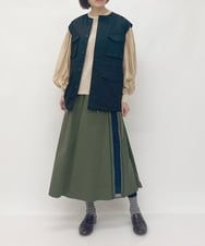 ZMKAW01128 al'aise modulation(アレーズモジュレーション) サテンシフォンプリーツプルオーバー ベージュ