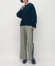 ZMKAW01128 al'aise modulation(アレーズモジュレーション) サテンシフォンプリーツプルオーバー ブラック