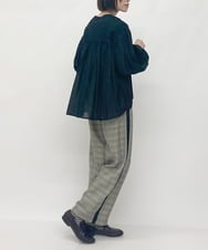 ZMKAW01128 al'aise modulation(アレーズモジュレーション) サテンシフォンプリーツプルオーバー ブラック