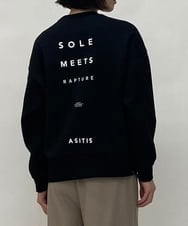 ZMKAW22140 al'aise modulation(アレーズモジュレーション) 裏起毛ロゴスウェット ブラック