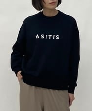 ZMKAW22140 al'aise modulation(アレーズモジュレーション) 裏起毛ロゴスウェット ブラック