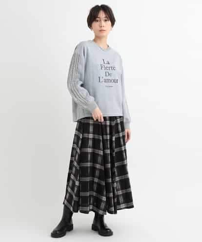 ZMKCB23120 al'aise modulation 【洗える】ニットドッキングスウェットプルオーバー