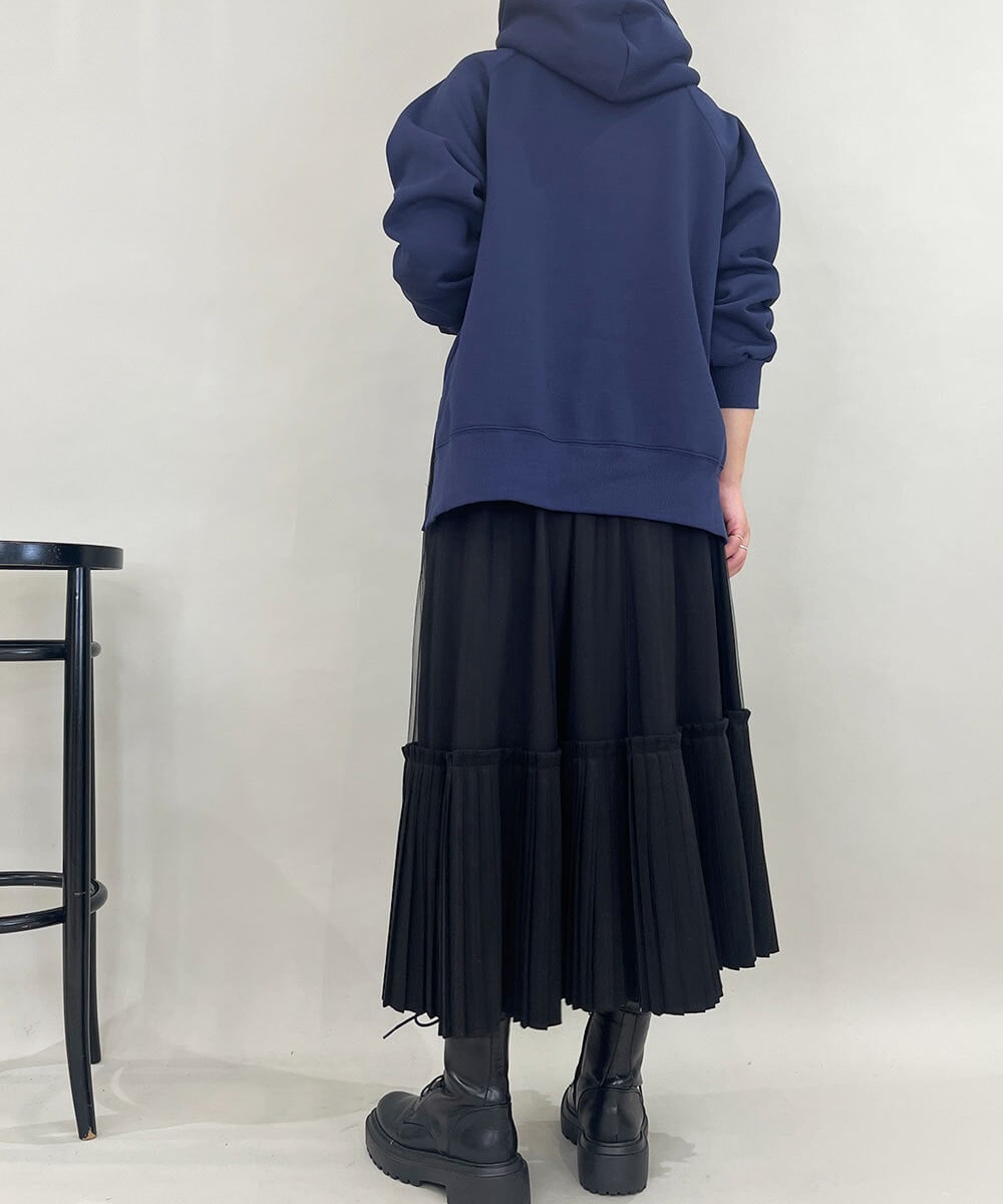 ZMKCE01089 al'aise modulation(アレーズモジュレーション) 裏起毛ロゴデザインパーカー ネイビー