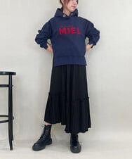 ZMKCE01089 al'aise modulation(アレーズモジュレーション) 裏起毛ロゴデザインパーカー ネイビー