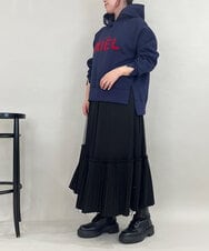 ZMKCE01089 al'aise modulation(アレーズモジュレーション) 裏起毛ロゴデザインパーカー ネイビー