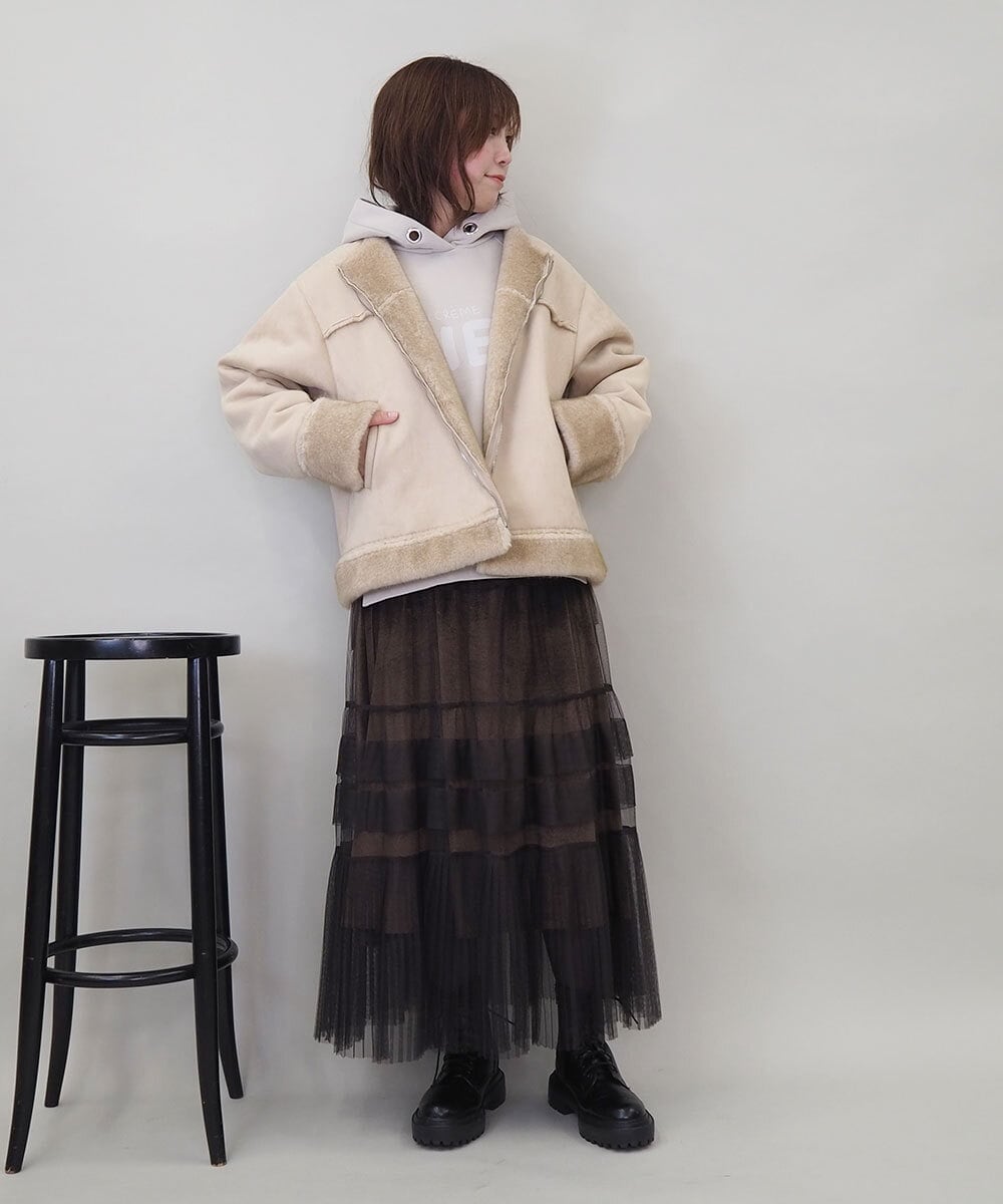 ZMKCE01089 al'aise modulation(アレーズモジュレーション) 裏起毛ロゴデザインパーカー ライトグレー