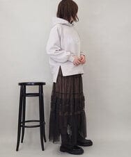 ZMKCE01089 al'aise modulation(アレーズモジュレーション) 裏起毛ロゴデザインパーカー ライトグレー