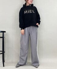 ZMKCE01089 al'aise modulation(アレーズモジュレーション) 裏起毛ロゴデザインパーカー ブラック