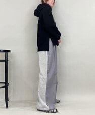 ZMKCE01089 al'aise modulation(アレーズモジュレーション) 裏起毛ロゴデザインパーカー ブラック