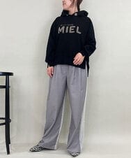 ZMKCE01089 al'aise modulation(アレーズモジュレーション) 裏起毛ロゴデザインパーカー ブラック