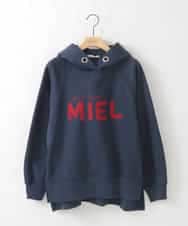 ZMKCE01089 al'aise modulation(アレーズモジュレーション) 裏起毛ロゴデザインパーカー ネイビー