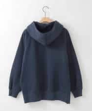 ZMKCE01089 al'aise modulation(アレーズモジュレーション) 裏起毛ロゴデザインパーカー ネイビー