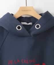 ZMKCE01089 al'aise modulation(アレーズモジュレーション) 裏起毛ロゴデザインパーカー ネイビー