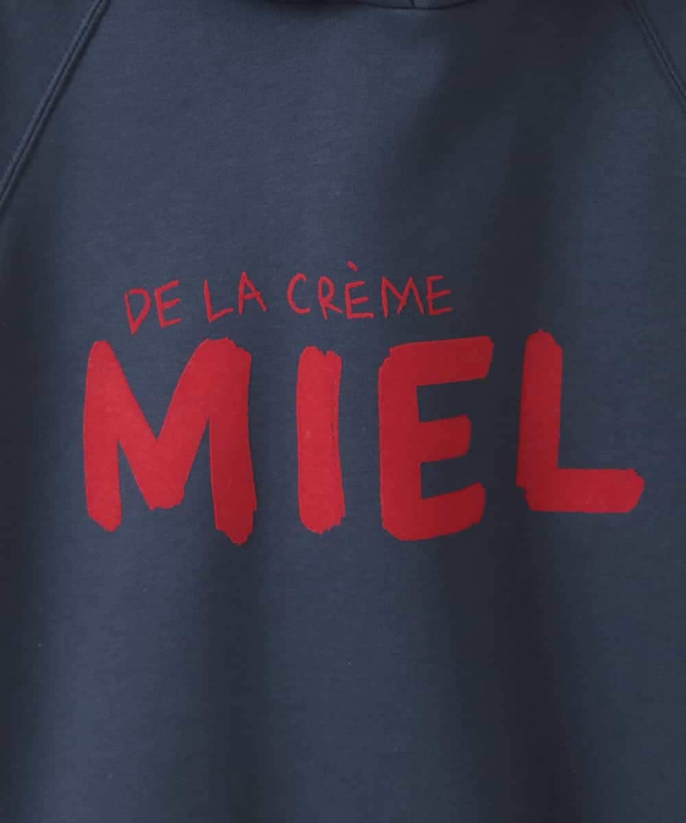 ZMKCE01089 al'aise modulation(アレーズモジュレーション) 裏起毛ロゴデザインパーカー ネイビー