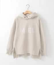 ZMKCE01089 al'aise modulation(アレーズモジュレーション) 裏起毛ロゴデザインパーカー ライトグレー