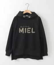 ZMKCE01089 al'aise modulation(アレーズモジュレーション) 裏起毛ロゴデザインパーカー ブラック