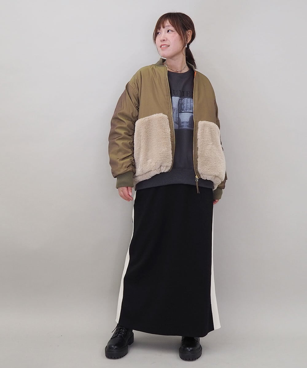 ZMKCE02110 al'aise modulation(アレーズモジュレーション) フォトプリント裏毛スウェット ダークグレー