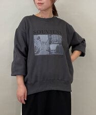 ZMKCE02110 al'aise modulation(アレーズモジュレーション) フォトプリント裏毛スウェット ダークグレー