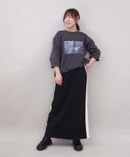 ZMKCE02110 al'aise modulation(アレーズモジュレーション) フォトプリント裏毛スウェット ダークグレー