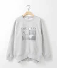 ZMKCE02110 al'aise modulation(アレーズモジュレーション) フォトプリント裏毛スウェット ライトグレー